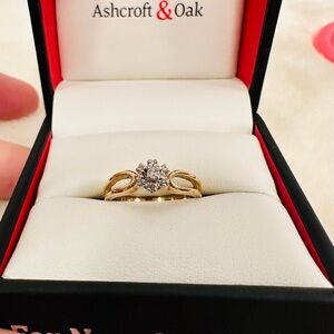Engagement promise 14k Gold Diamond Ring 1/3 ct natural mined Diamonds size 5